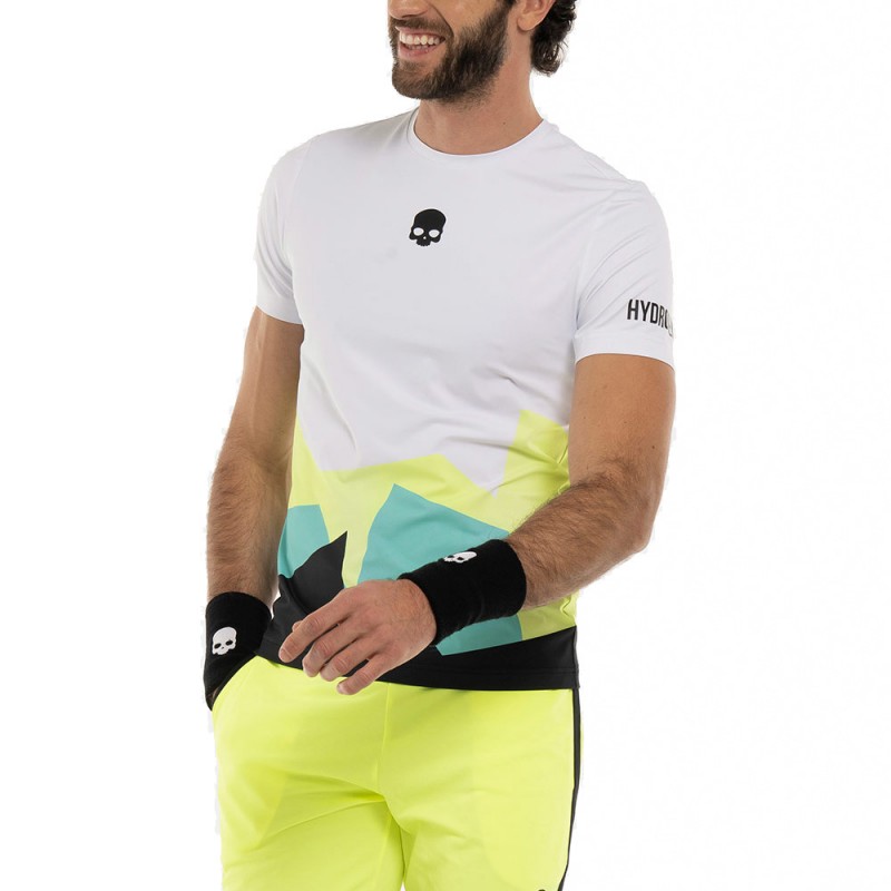 t-shirt Hydrogen Mountains Tech white yellow fluorescent t-shirt Hydrogen Mountains Tech white yellow fluorescent