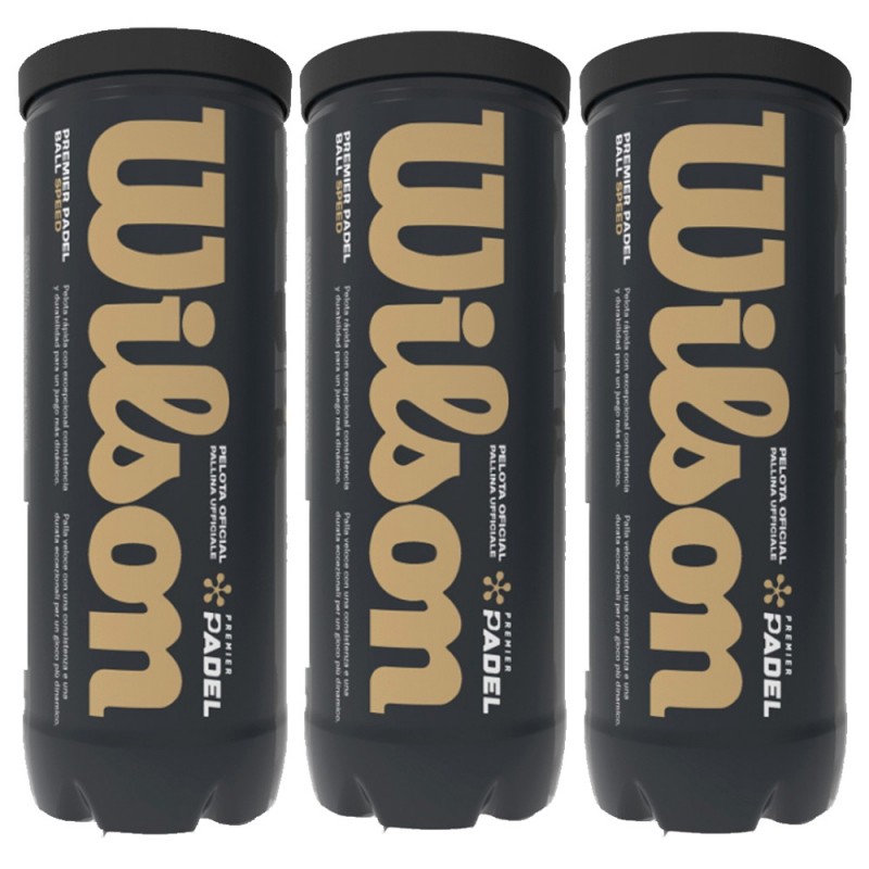 pack 3 Wilson Premier Padel Speed x 3 bottles balls