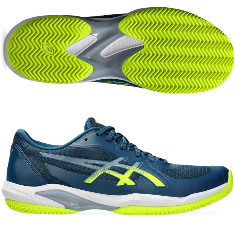 Asics Solution Swift FF 2 Clay mako blue safety yellow 2024 padel shoes