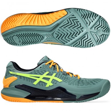 Asics Gel Resolution 9 Padel celadon safety yellow 2024 padel shoes