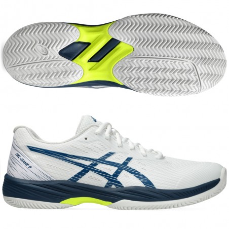 Asics Gel Game 9 Clay white mako blue 2024 padel shoes