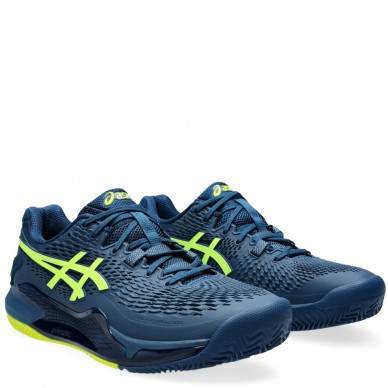 Asics Gel Resolution 9 Clay mako blue safety yellow 2024 padel shoes