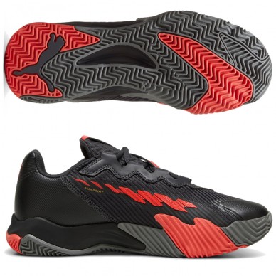 Puma Nova Elite gray active red 2024 padel shoes