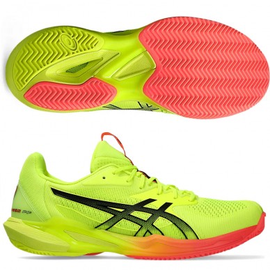 Asics Solution Speed FF 3 Clay Paris safety yellow black 2024 padel shoes