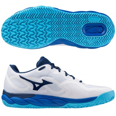 Mizuno Wave Enforce Court CC white estate blue 2024 padel shoes