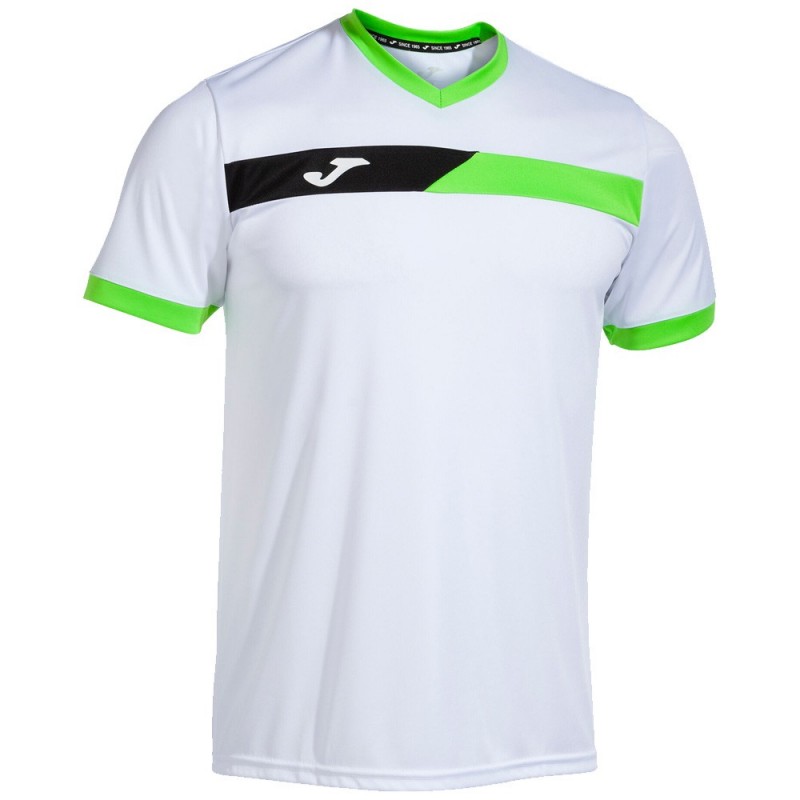 T-Shirt Joma Court white green fluor
