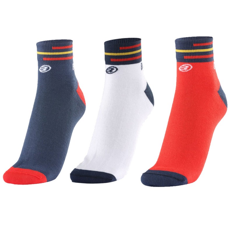 Bullpadel BP-FEP2205 sock pack of 3 in blue, white, red Bullpadel BP-FEP2205 sock pack of 3 in blue, white, red