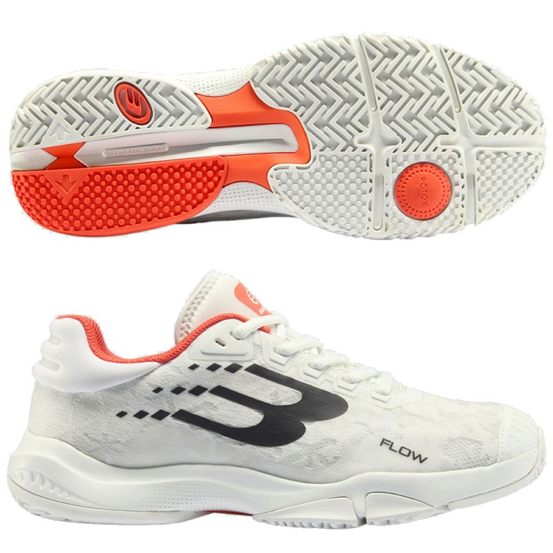 Bullpadel Flow 24I white orange 2024 padel shoes Bullpadel Flow 24I white orange 2024 padel shoes