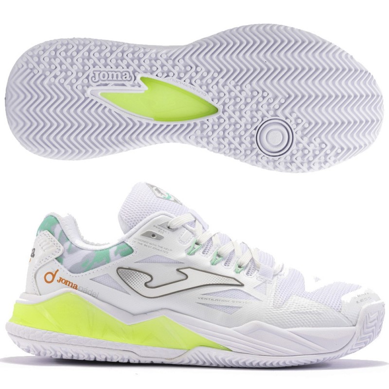 Joma Spin Lady 2402 white green 2024 padel shoes Joma Spin Lady 2402 white green 2024 padel shoes
