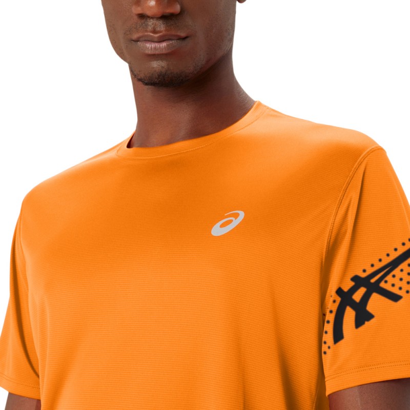 Asics t shirt fille orange shop