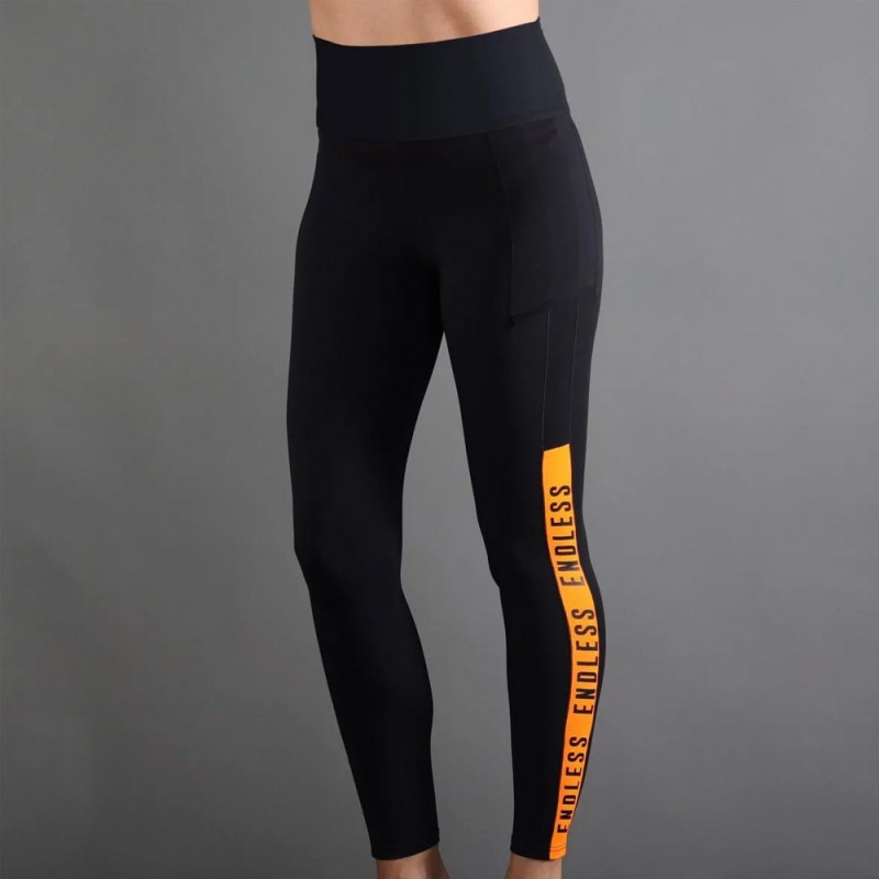 Leggings Endless Syncro black orange