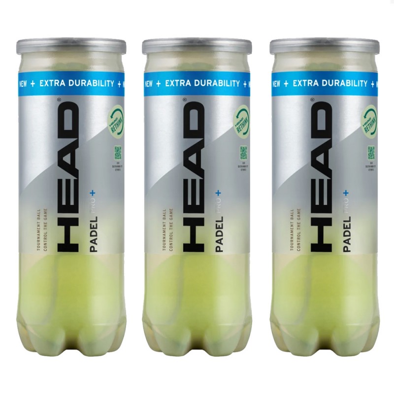 Pack 3 Head Padel Pro + x 3 bottles balls Pack 3 Head Padel Pro + x 3 bottles balls