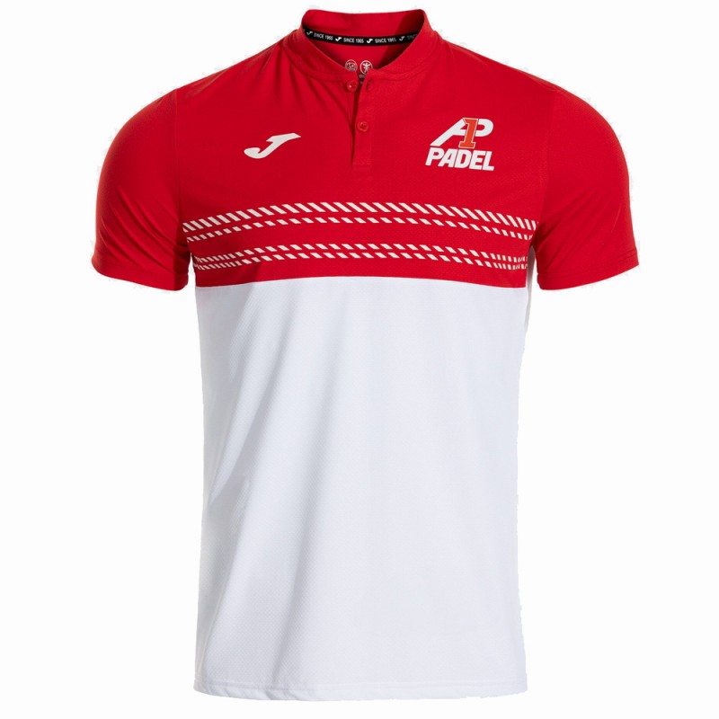 polo Joma A1 Padel white red Zona de Padel