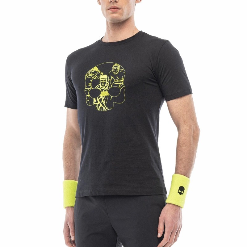 T-shirt Hydrogen Sketch navy blue fluorescent yellow