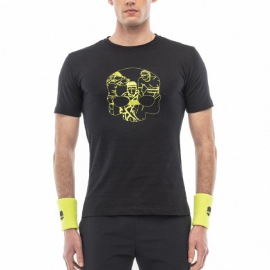T-shirt Hydrogen Sketch navy blue fluorescent yellow