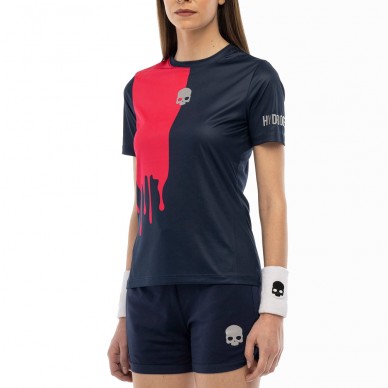 T-shirt Hydrogen Drip Tech navy blue fluorescent pink