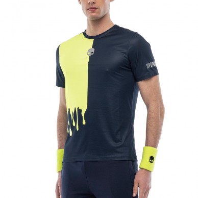 T-shirt Hydrogen Drip Tech navy blue fluorescent