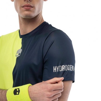 T-shirt Hydrogen Drip Tech navy blue fluorescent