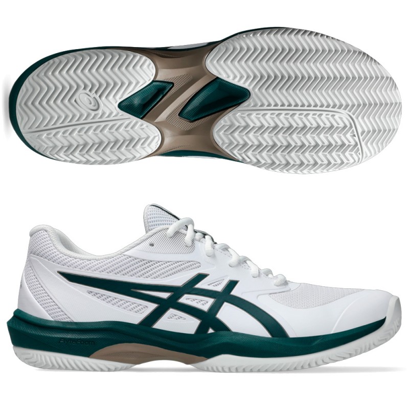 Asics Game FF Clay white saxon green 2025 padel shoes Asics Game FF Clay white saxon green 2025 padel shoes