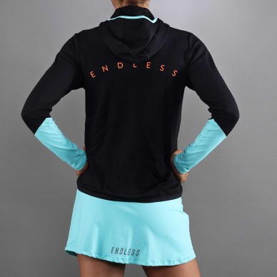 Sweatshirt Endless Breath Line Black Aqua
