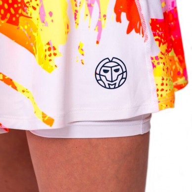 Bidi Badu Wild Arts Printed Wavy white pink skirt