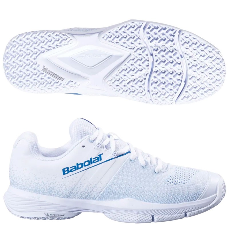 Babolat Sensa Women White Cool Blue 2025 Padel Shoes Babolat Sensa Women White Cool Blue 2025 Padel Shoes