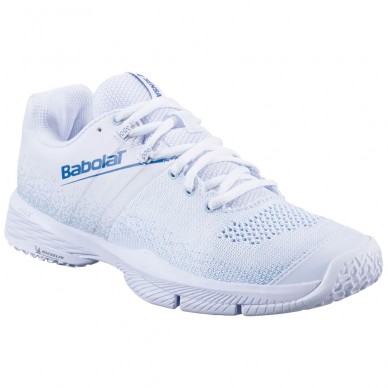 Babolat Sensa Women White Cool Blue 2025 Padel Shoes