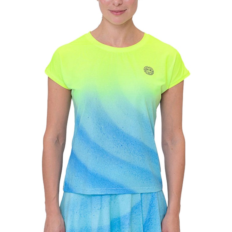 T-shirt Bidi Badu Beach Spirit Capsleeve Yellow Blue