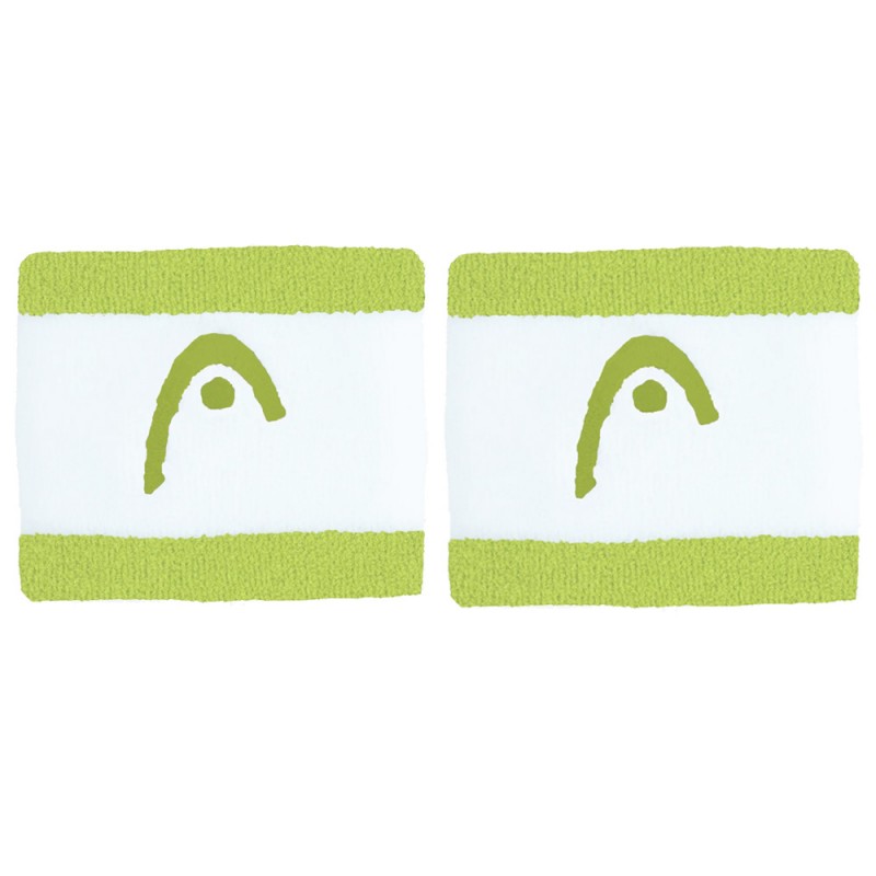 Wristbands Head Striped 2.5 lime white