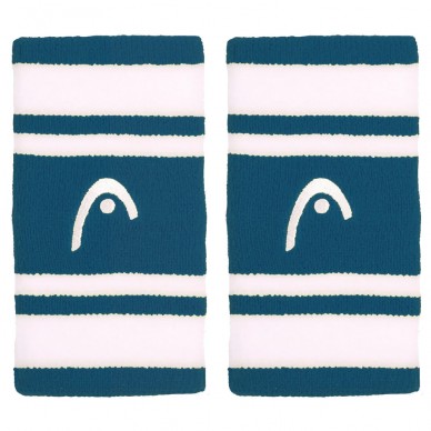 Wristbands Head Striped 5 Turquoise White