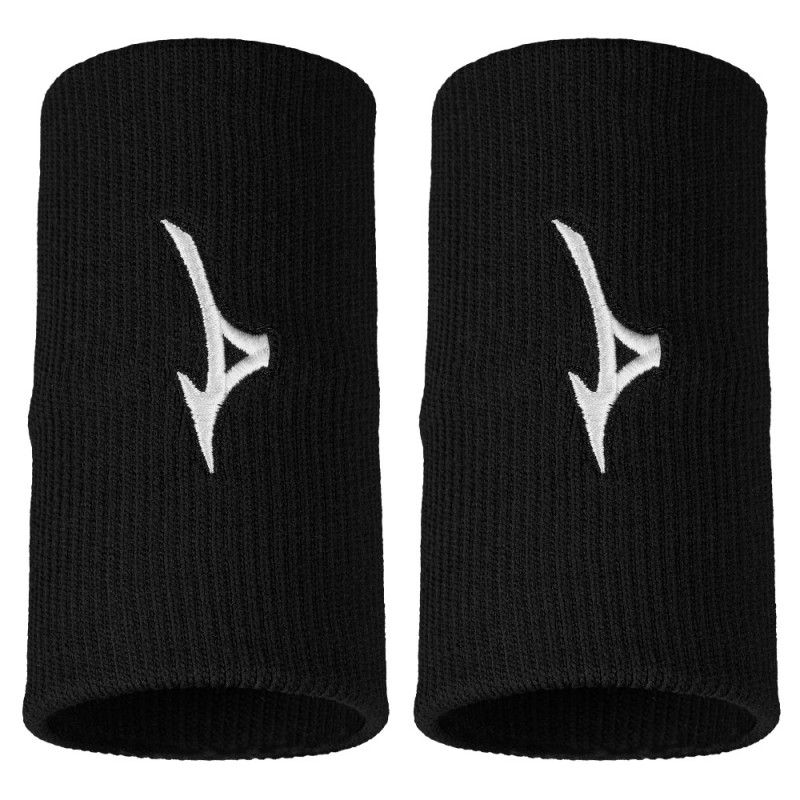 Wristbands Mizuno Long black white Wristbands Mizuno Long black white
