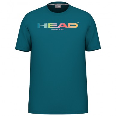 T-shirt Head Rainbow teal