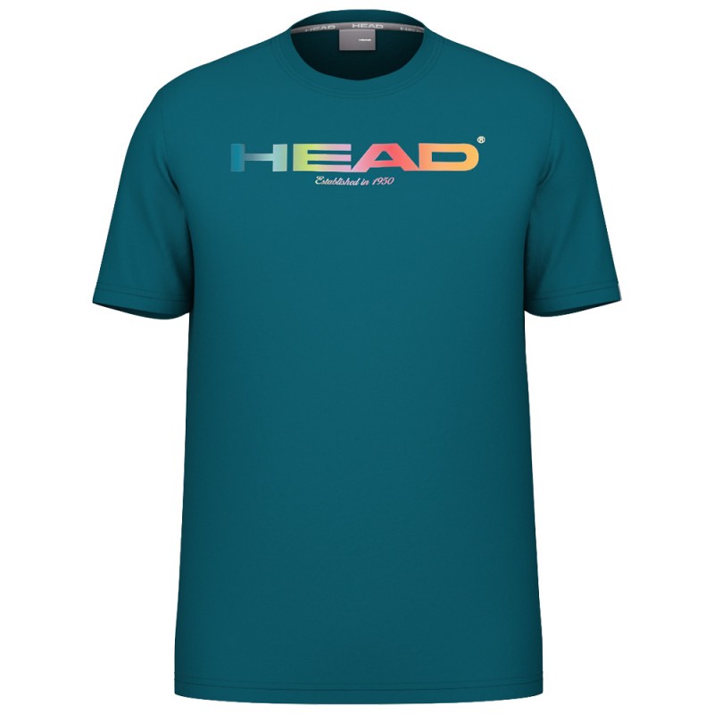T-shirt Head Rainbow teal