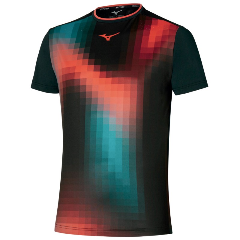 T-shirt Mizuno Tennis Shadow Graphic Tee black red T-shirt Mizuno Tennis Shadow Graphic Tee black red