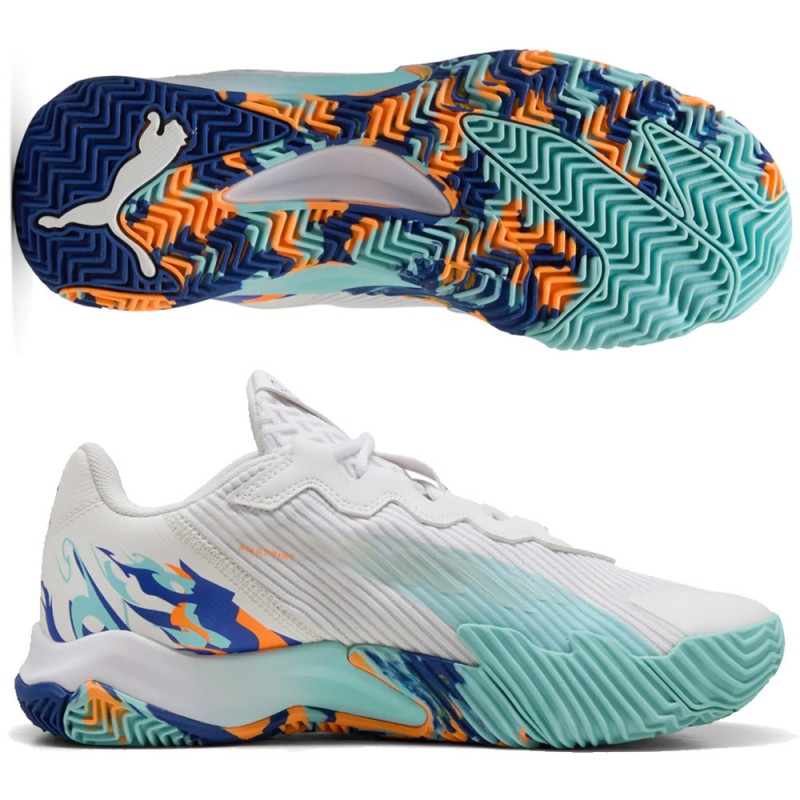 Puma Nova Elite white vivid blue 2025 Padel Shoes Puma Nova Elite white vivid blue 2025 Padel Shoes