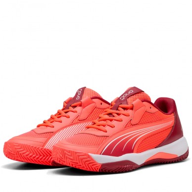 Puma Nova Court dark crimson red padel shoes 2025