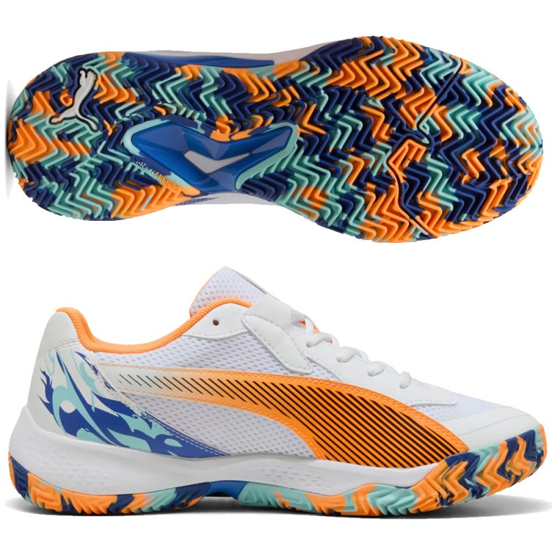 Puma Nova Court white vivid blue 2025 padel shoes