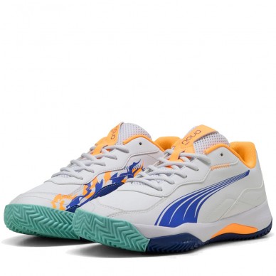 Puma Nova Smash padel shoes white vivid blue 2025