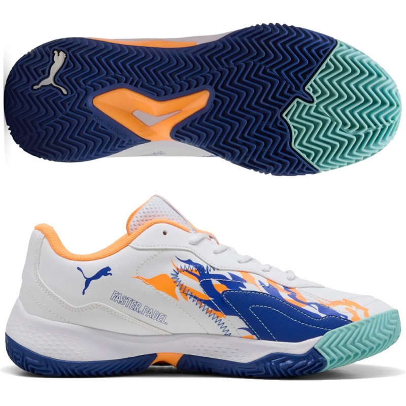 Puma Nova Smash padel shoes white vivid blue 2025 Puma Nova Smash padel shoes white vivid blue 2025