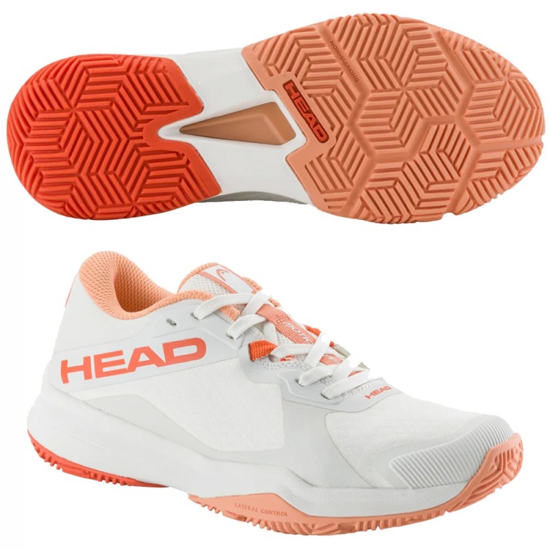 Head Motion Team Woman white coral 2025 Padel Shoes Head Motion Team Woman white coral 2025 Padel Shoes