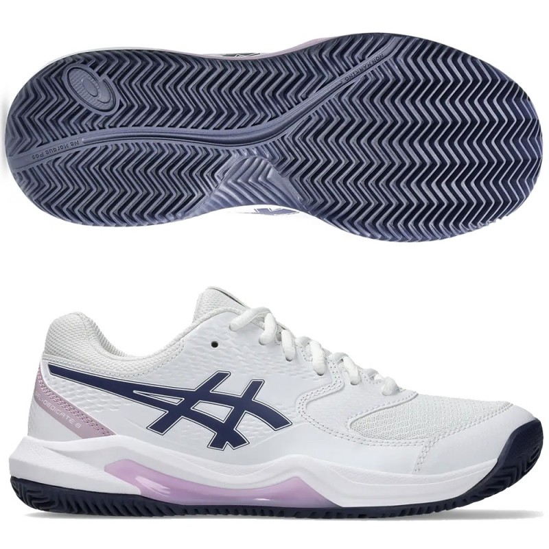 Asics Gel Dedicate 8 Clay white indigo fog 2025 Padel Shoes