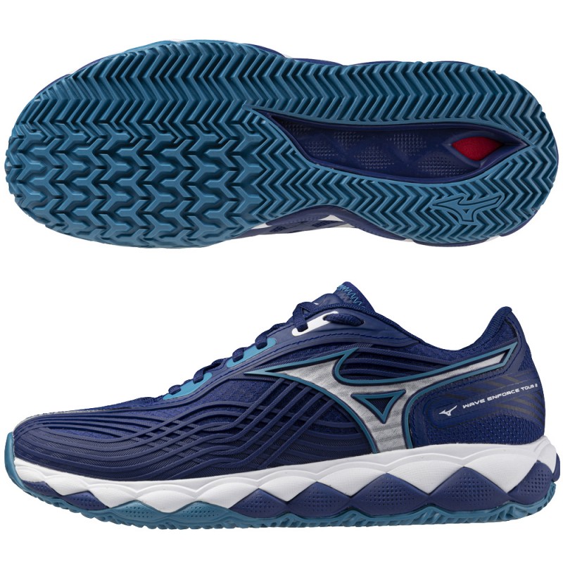 Mizuno Wave Enforce Tour 2 CC bellwether blue white 2025 Padel Shoes