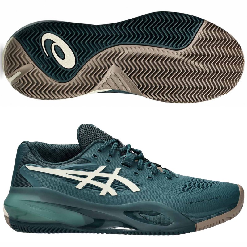 Asics Gel Resolution X Clay saxon green birch 2025 padel shoes Asics Gel Resolution X Clay saxon green birch 2025 padel shoes