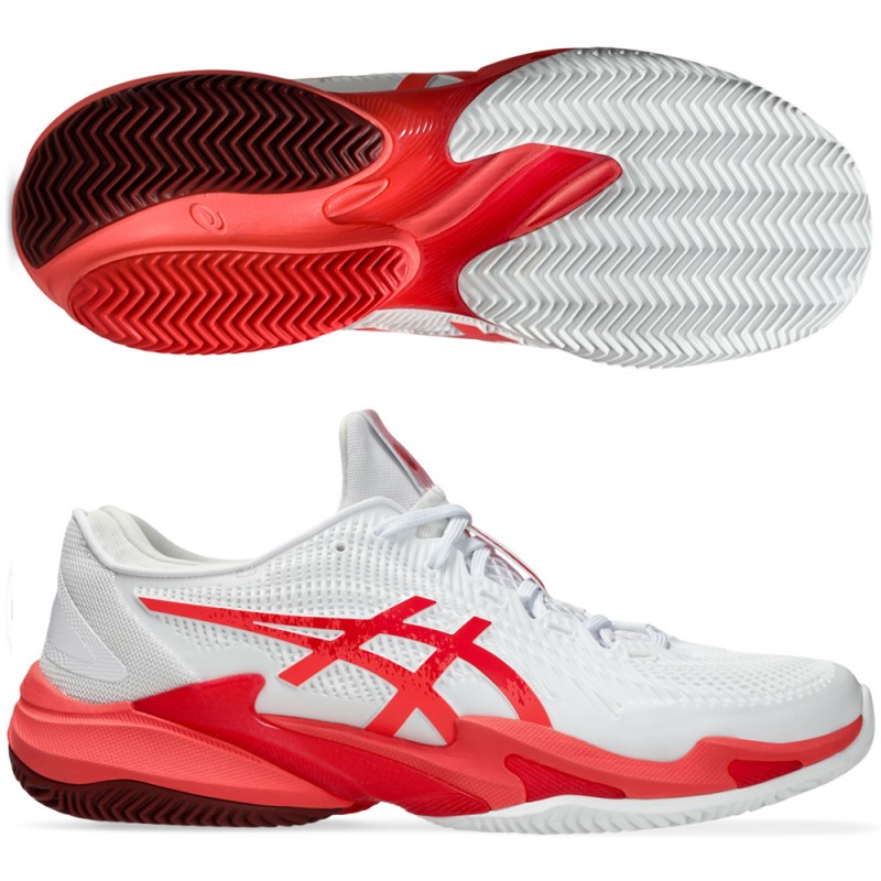 Asics Court FF3 Novak Clay white electric red 2025 Padel Shoes