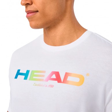 T-shirt Head Rainbow white