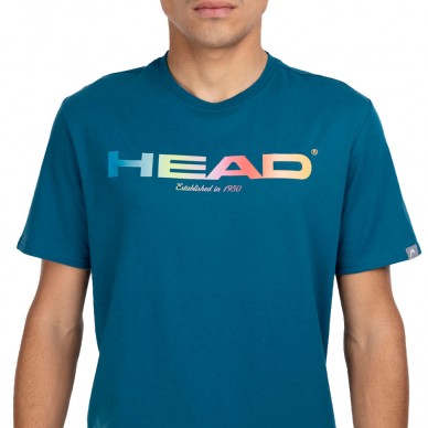 T-shirt Head Rainbow teal