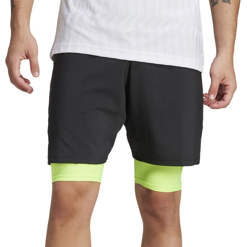 Short Adidas Club 2IN1 black yellow Short Adidas Club 2IN1 black yellow