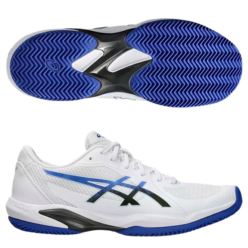 Asics Solution Swift FF2 Clay White Dark Cobalt 2025 Padel Shoes