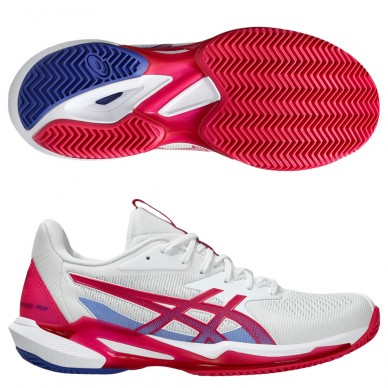 Asics Solution Speed FF3 Clay white bright rose 2025 Padel Shoes