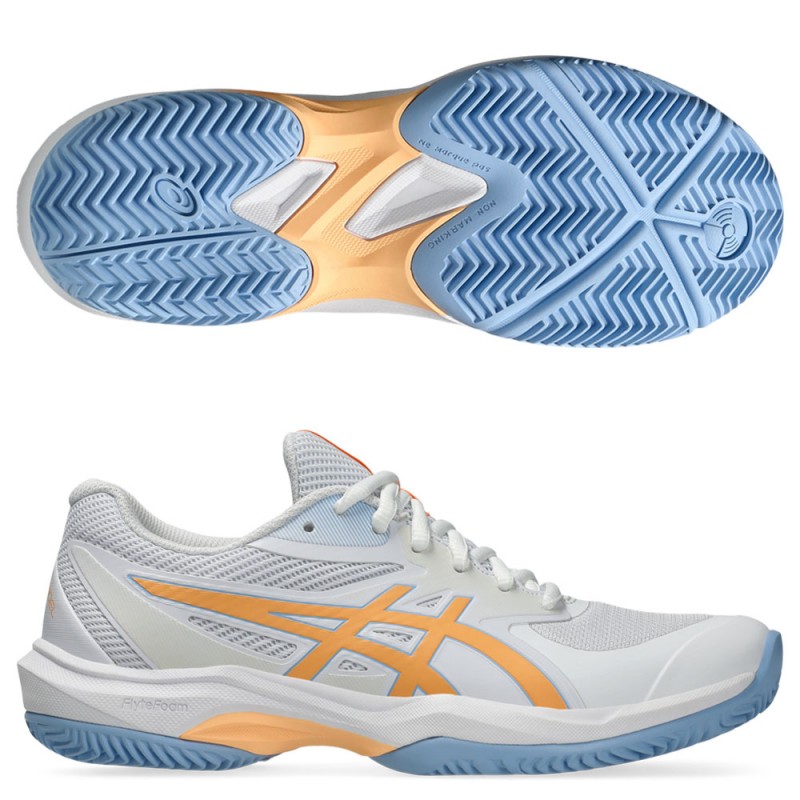 Asics Game FF Padel white orange glow 2025 Padel Shoes Asics Game FF Padel white orange glow 2025 Padel Shoes